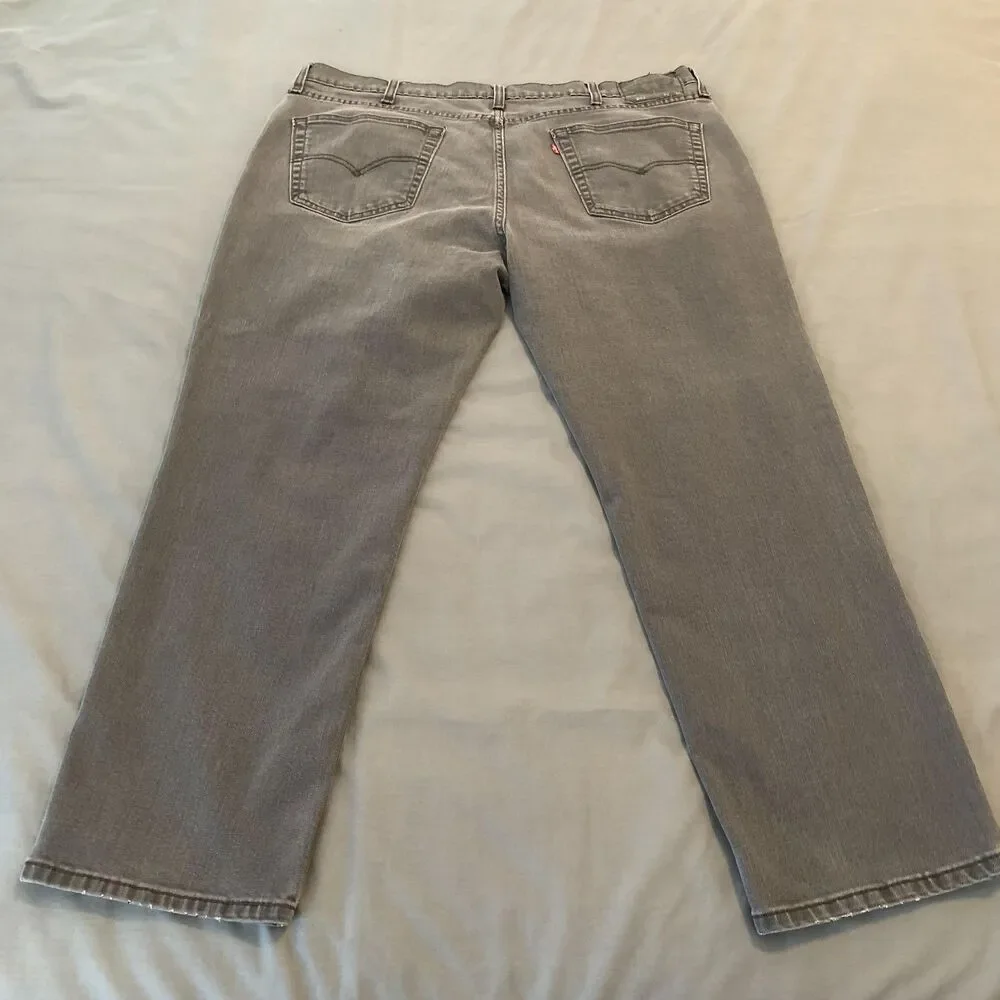 Levis 541 Jeans Mens 40x30 Gray Charcoal Wash Athletic Taper Stretch Denim Pants